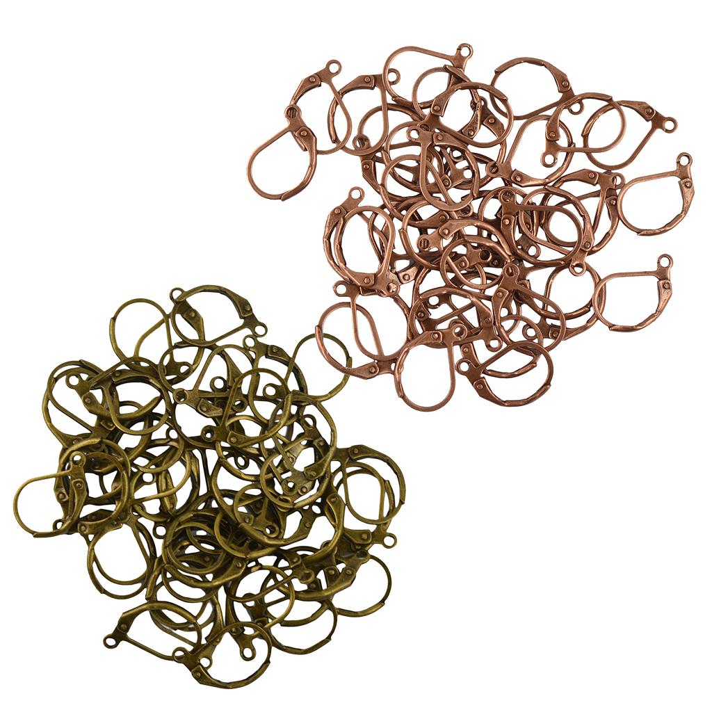 100 Pieces French Earring Hook Ear Wire Lever Back Open Loop DIY Findings