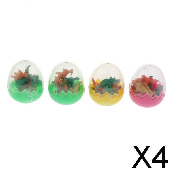 4x28Pcs Dinosaurs Rubber Eraser Student Animal Pencil Erasers Stationery