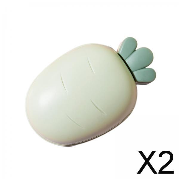 2xCarrot Soap Dish Self Draining Cartoon for Countertop living Room Green