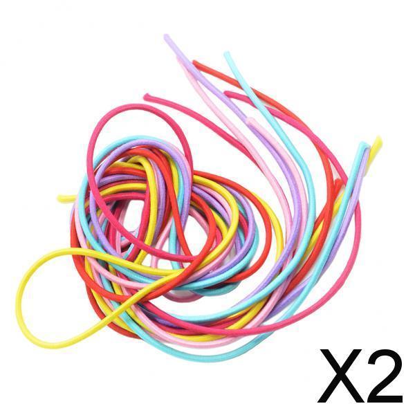 2x6 Pcs Long Straight High Elastic Rubber Band Hair String Hair Rope 100cm