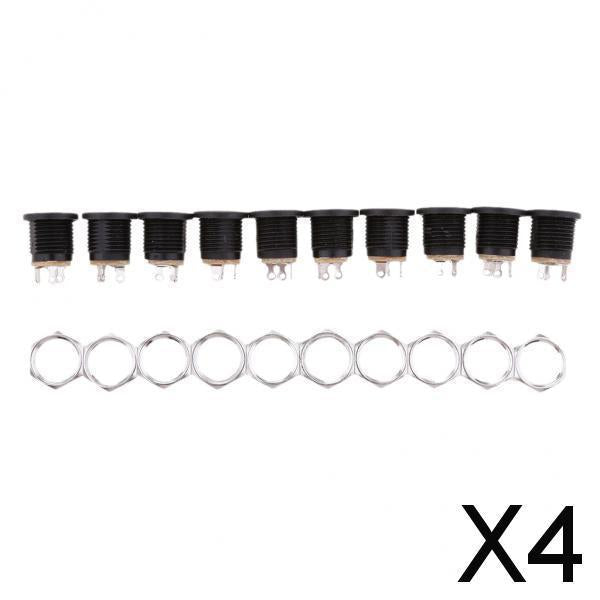 4x10 Pieces 5.5x2.1mm DC Power Supply Jack Socket Female Panel Mount Connector