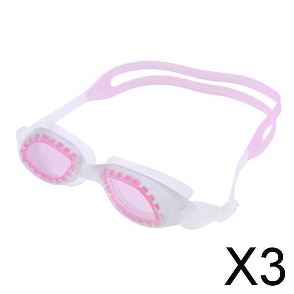 3xKids Anti-Fog Anti-UV Waterproof Swimming Goggles Glasses Eyewear Pink