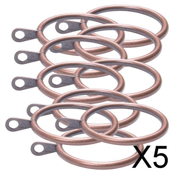 5xPack of 10, Smooth Metal Curtain Rings Rod Pole Copper - 45mm