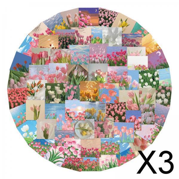 3x69Pcs Flowers Stickers for Guitar Water Bottles Laptop Trendy Vinyl Sticker