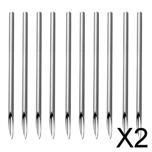 2x10/100 Pieces Sterilized Piercing Needles for Navel Ear Lip 14g 10pcs