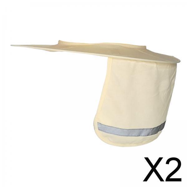 2xNeck Sunshade Cover Cover Reflective Strip Cap Cover for Golf Fishing Tennis beige