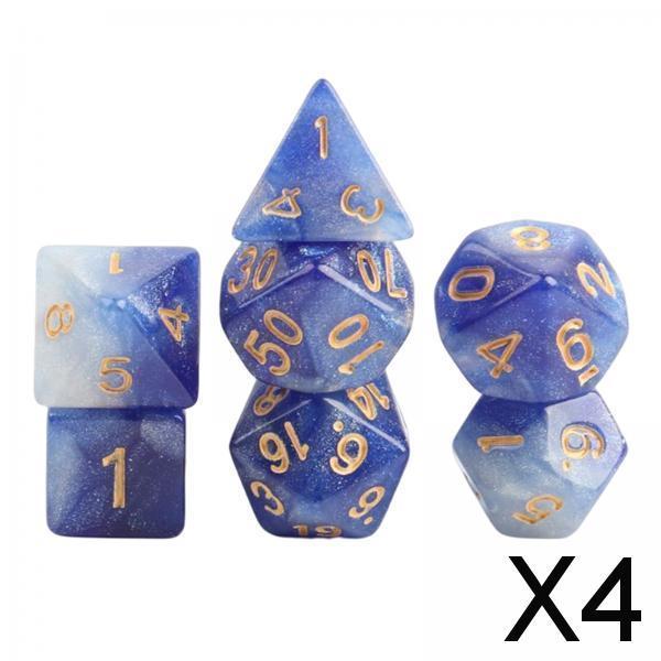 4x7x Polyhedral Dice Party Game Dice Game for DND Table Game Star Dark Blue