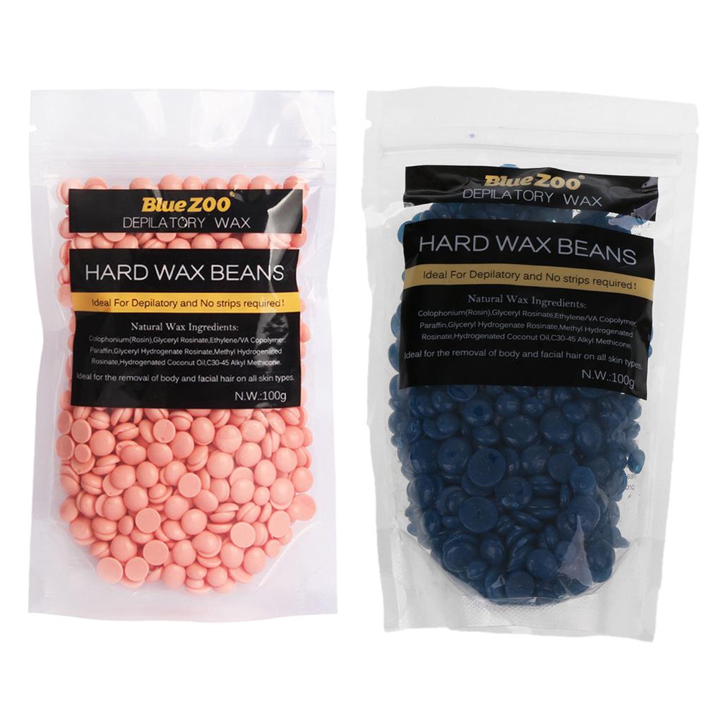 2 Packs 100g Hot Wax Beans Hair Removal Bikini Depilatory No Strip Pellets