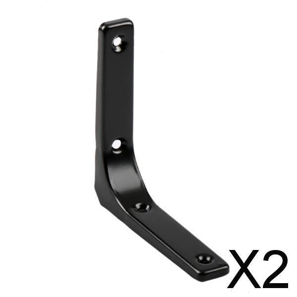 2xHeavy Duty Shelf Bracket Wall Hanging Shelve L Shaped Brackets Black 4Inch