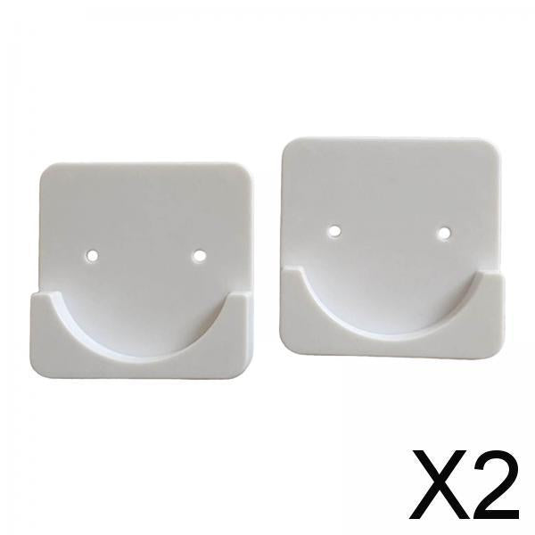 2xAdhesive Shower Curtain Rod Holder for Home Closet Hotel Square White