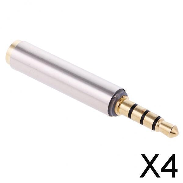 4x4 Pole Male to Female Converter Connector Audio Headphone Microphone Adapter