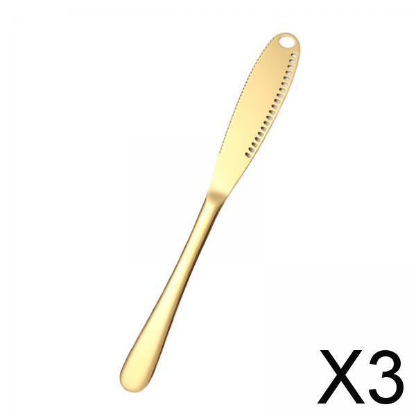 3x3 in 1 Butter Spreader Knife Breakfast Spreads Knives Buffet Kitchen Gadgets Gold