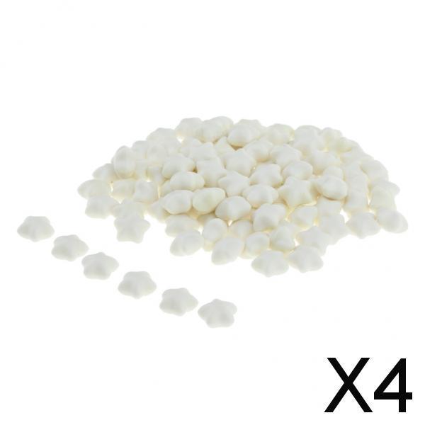 4x100 Pieces Star Shape Sealing Wax Beads for Stamp Envelope Seal DIY White