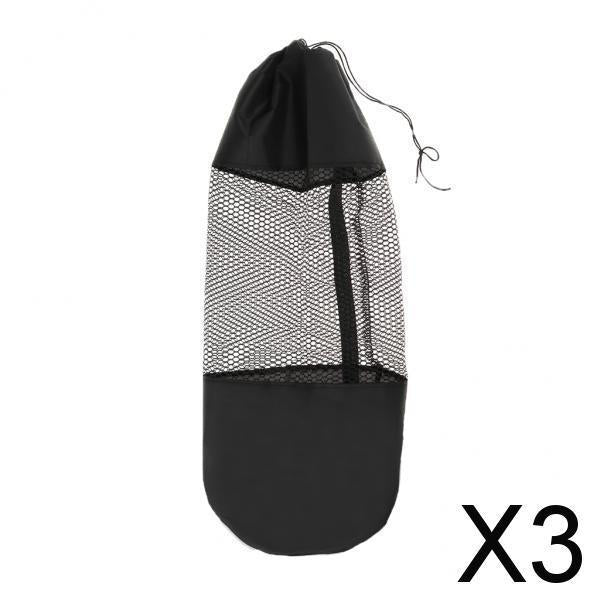 3xPortable Yoga Pilates Mat Sling Bag Shoulder Carrier Mesh Center 10mmx61cm