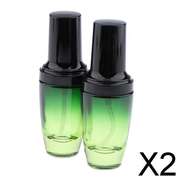 2x2x Empty Glass Makeup Container Face Cream Jars Pump Bottle Case for Travel 30ML