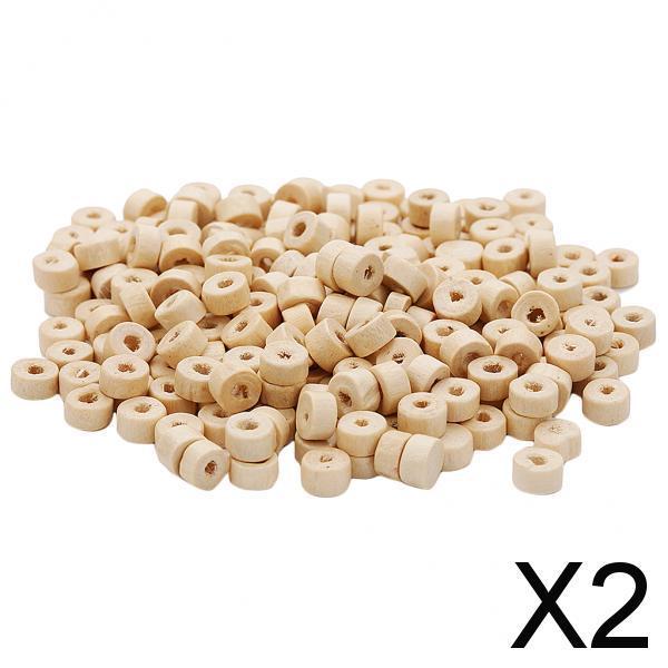 2x1000 Pieces Unfinished Wooden Rondelle Spacer Beads Jewelry Charms 5.5x3mm