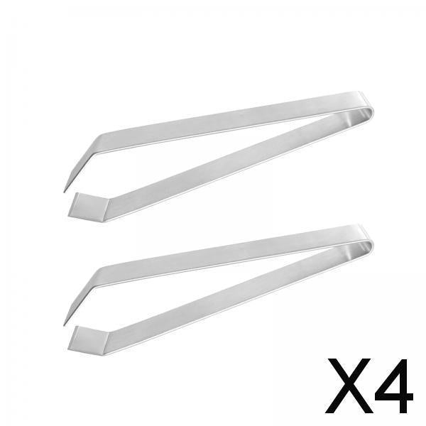 4x2 Pieces Fish Bone Tweezers Set Garlic Tweezer Stainless Steel Garlic Peeler