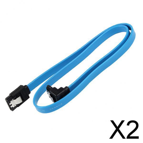2xHigh Speed SATA III 3.0 6GB/s Straight Angle Data Cable For Data Transfer