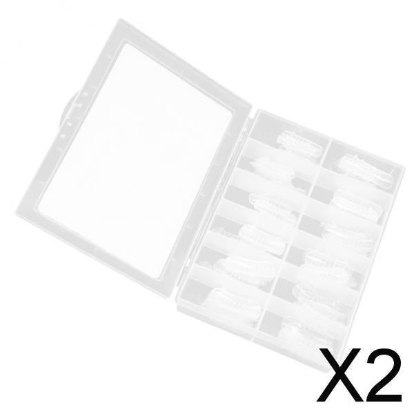 2x120Pcs Clear Nail Forms Mold Acrylic UV Gel False Tips Full Cover w/Scale 01