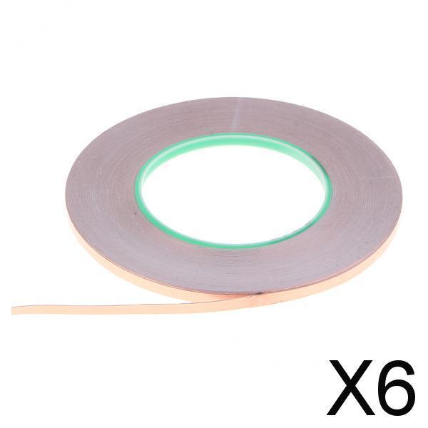 6x50m Copper Foil Tape w/ Double Conductive Adhesive for EMI Guitar Craft 5mm