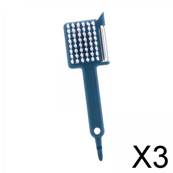 3x Fruit and Vegetable Brush Potato Scrubber for Vegetable Dark Blue