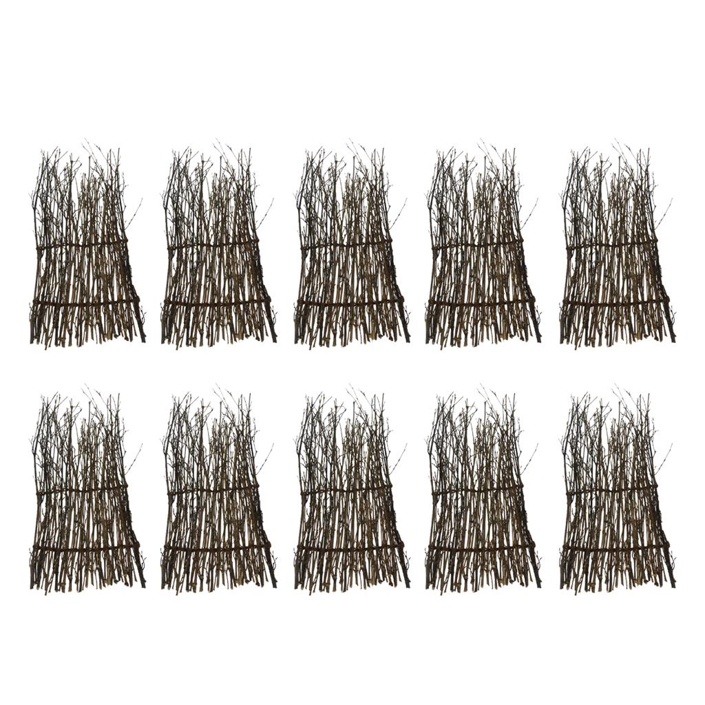 10 Pieces Garden Fence Screen Divider Border Bamboo Slat Reed Brushwood 30cm