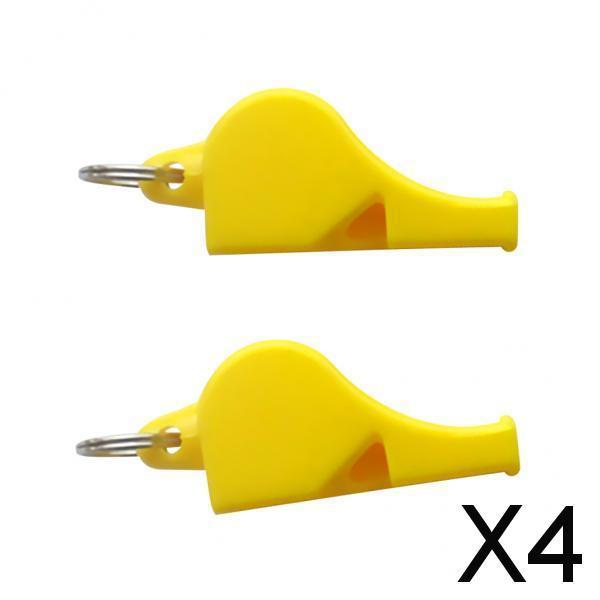 4xEmergency Survival Plastic Whistle Marine Safety Camping Boating yellow