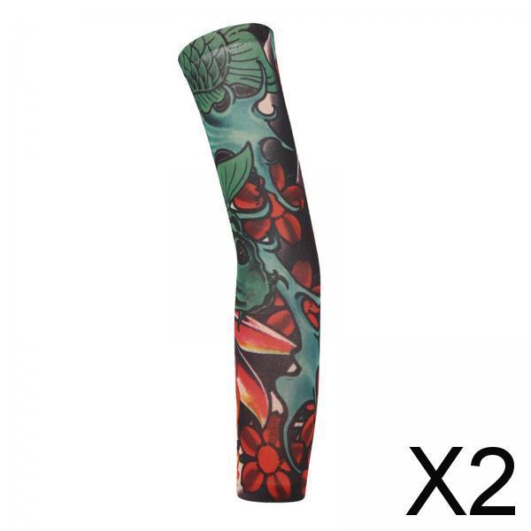 2xUnisex Cooling Arm Sleeves Tattoo Cover up for Walking Basketball Tennis J