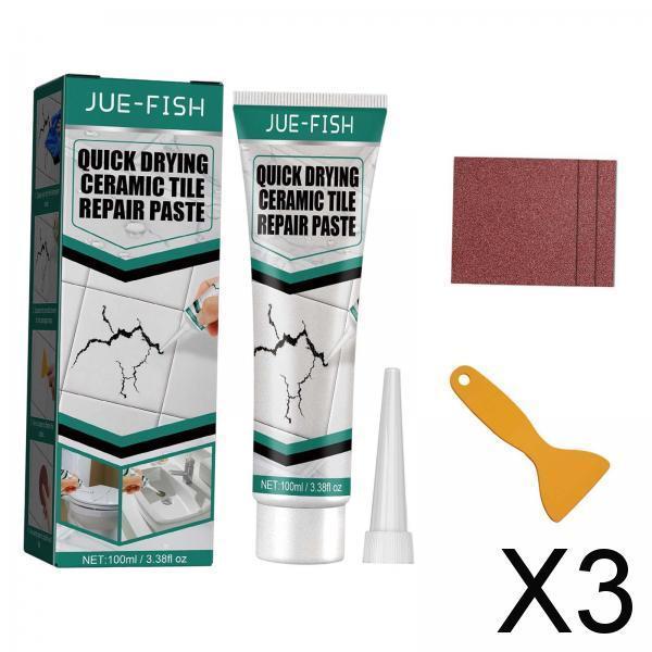 3xTile Repair Paste Quick Drying Household Tool Portable for Home Bedroom Floor