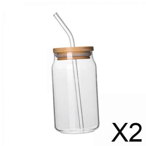 2xHousehold Transparent Bubble Tea Cup Reusable Clear for Home Holiday 380ml