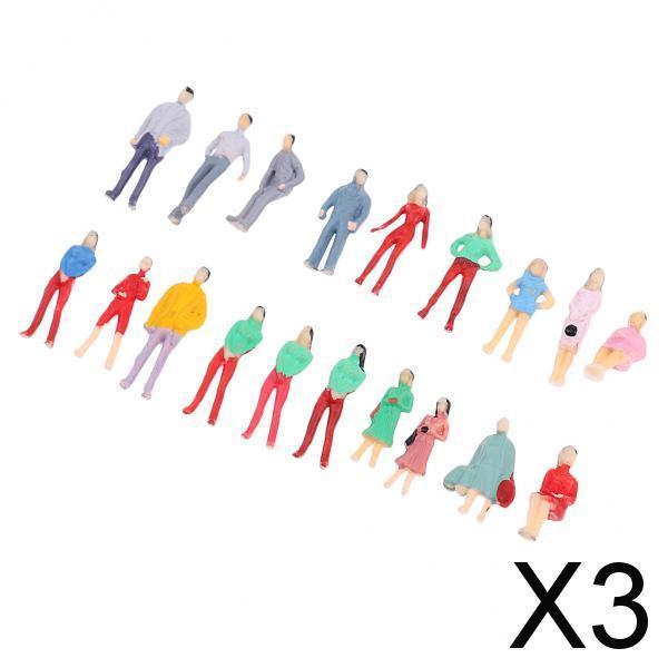 3xLayout Model People Figure Train HO Painted 1/75 for Street Scene Building
