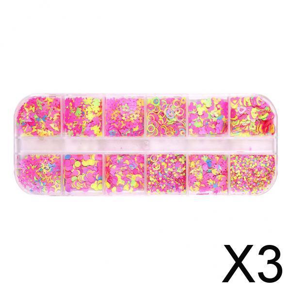 3x12 Colors Nail Glitter Sequins Butterfly Flakes Nail Art 3D Decoration 07