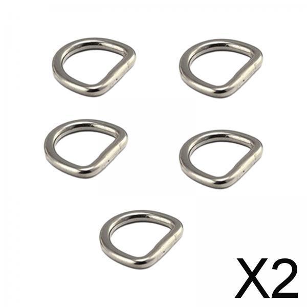 2x5x D Rings Heavy Duty Seamless D Shaped Rings for Hardware Handbags Clothing 25mmx16mm