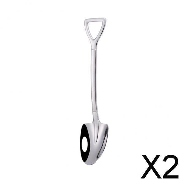 2xShovel Stainless Steel Coffee Spoon Dessert Ice Cream Sundae Tea Spoon