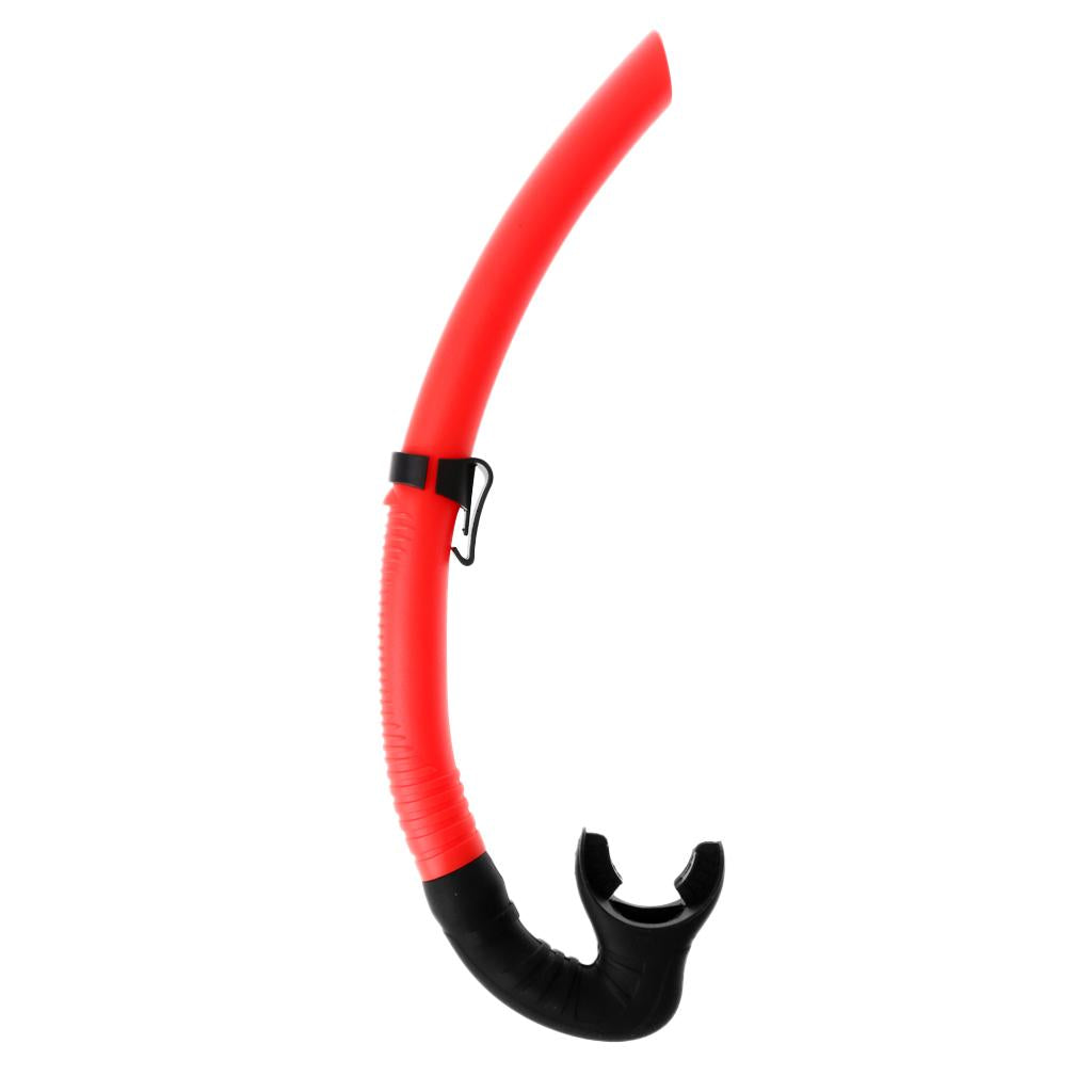 Silicone Wet Breathing Tube Snorkel Scuba Diving Snorkeling Gear Orange Red
