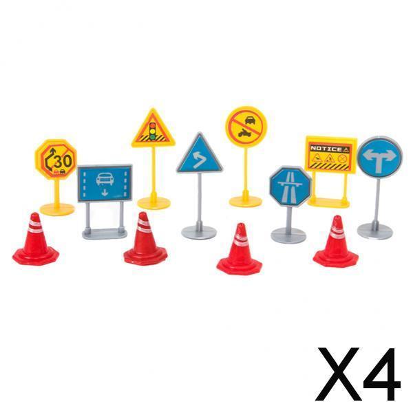4xModel Railroad Street Signs Oo Gauge Miniature Kids Play Decoration