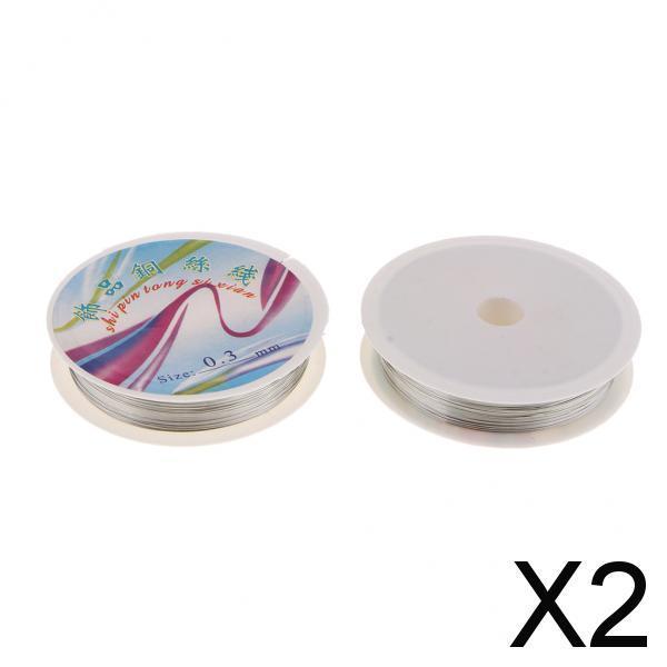 2x2 Rolls Copper Wire Jewelry Beading Wire Stringing DIY Jewelry Making 0.3mm