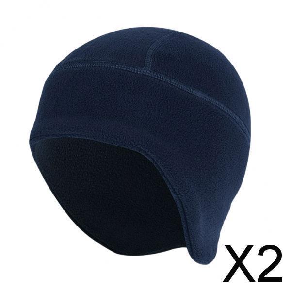 2xWindproof Skull Caps Warm Helmet Liner Cycling Hat Winter for Skiing Unisex