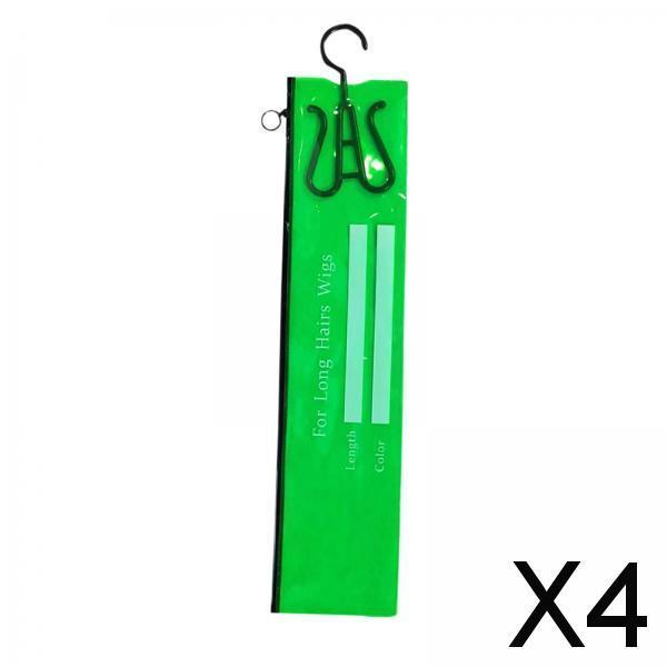 4xHair Extension Storage Bag Portable Hair Extension Hanger for Synthetic Hair S Green