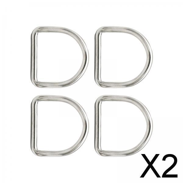 2x4Pcs Metal D Rings Handmade DIY D Buckles for Handbags Purse Making Backpack 4mmx20mmx17mm
