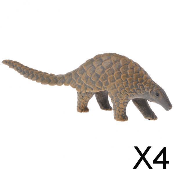 4xSimulation Manis Pentadactyla Figure Animal Model Home Ornament Kids Toy