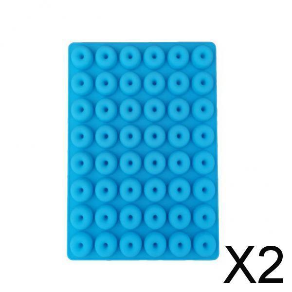 2x48 Cavity Mini Donut Silicone Mold Chocolate Biscuit Cake Mold Blue
