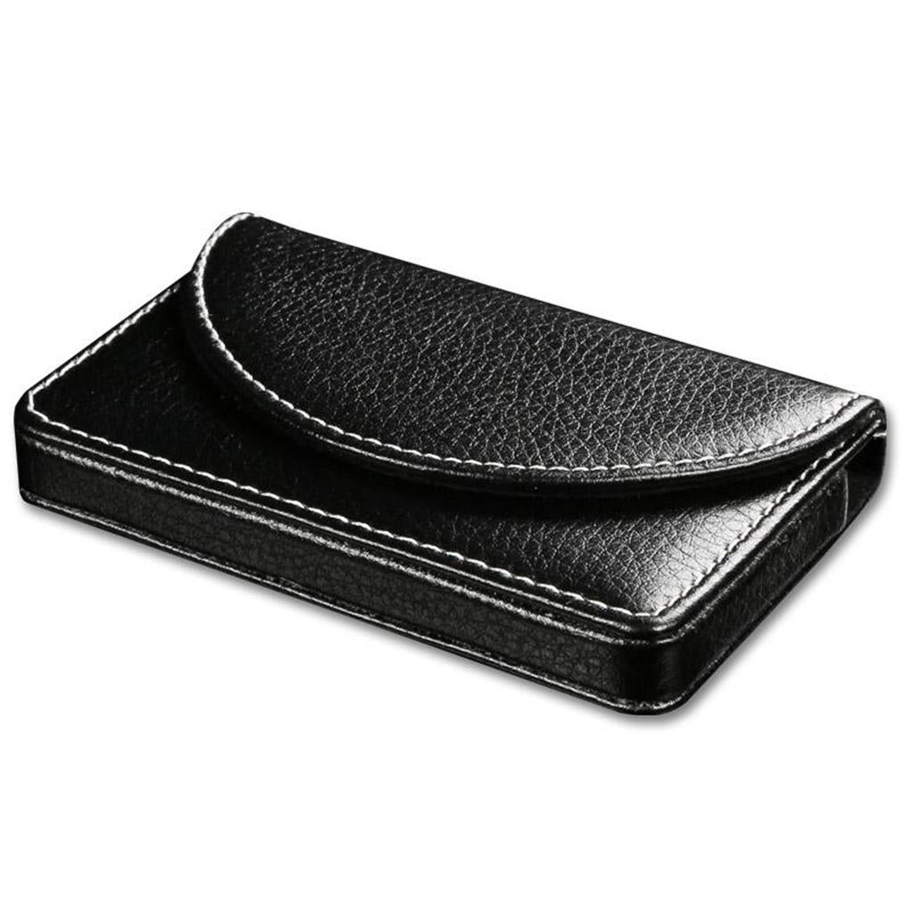 Portable PU Leather Business Cards Holder Name Card Storage Cardcase Black