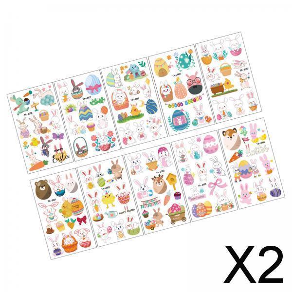 2xTemporary Stickers Waterproof Easter Basket Face Sticker for Paper Works