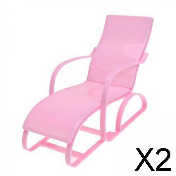 2x1/6 Mini Dollhouse Chair Furniture Model Unassembled Home Decoration DIY Pink