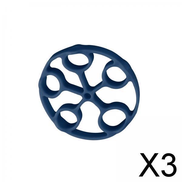 3xSilicone Finger Strengthener Forearm Pianist Exercise Hand Gripper Exerciser Dark Blue 11LB