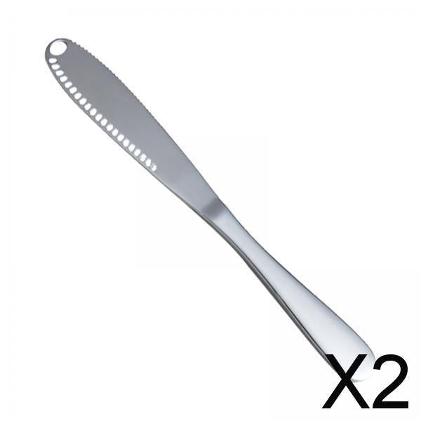 2xStainless Steel Butter Knife Sandwich Spreader Grater Slicer Silver