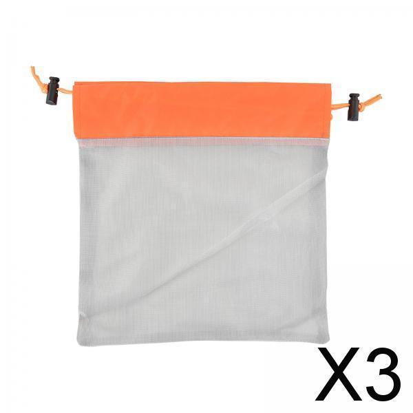 3xUltralight Mesh Stuff Sack Storage Bag Drawstring Ditty Bag for Outdoor