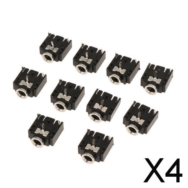 4x10Pieces 3Pin 3.5mm Female Audio Headphone Jack Socket Dual Channel