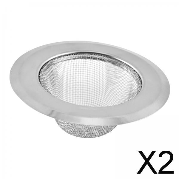 2xKitchen Sink Strainer Thicken Edge Metal for Wash Basin Bathroom Bathtub L
